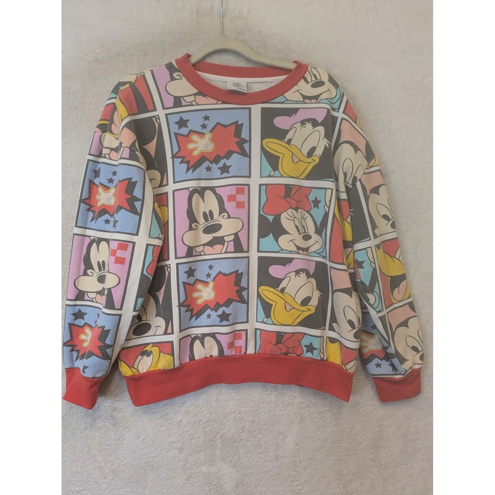 Mickey & Co Sweatshirt Men's M Multicolor Disney Comic Strip Graphic Retro‎